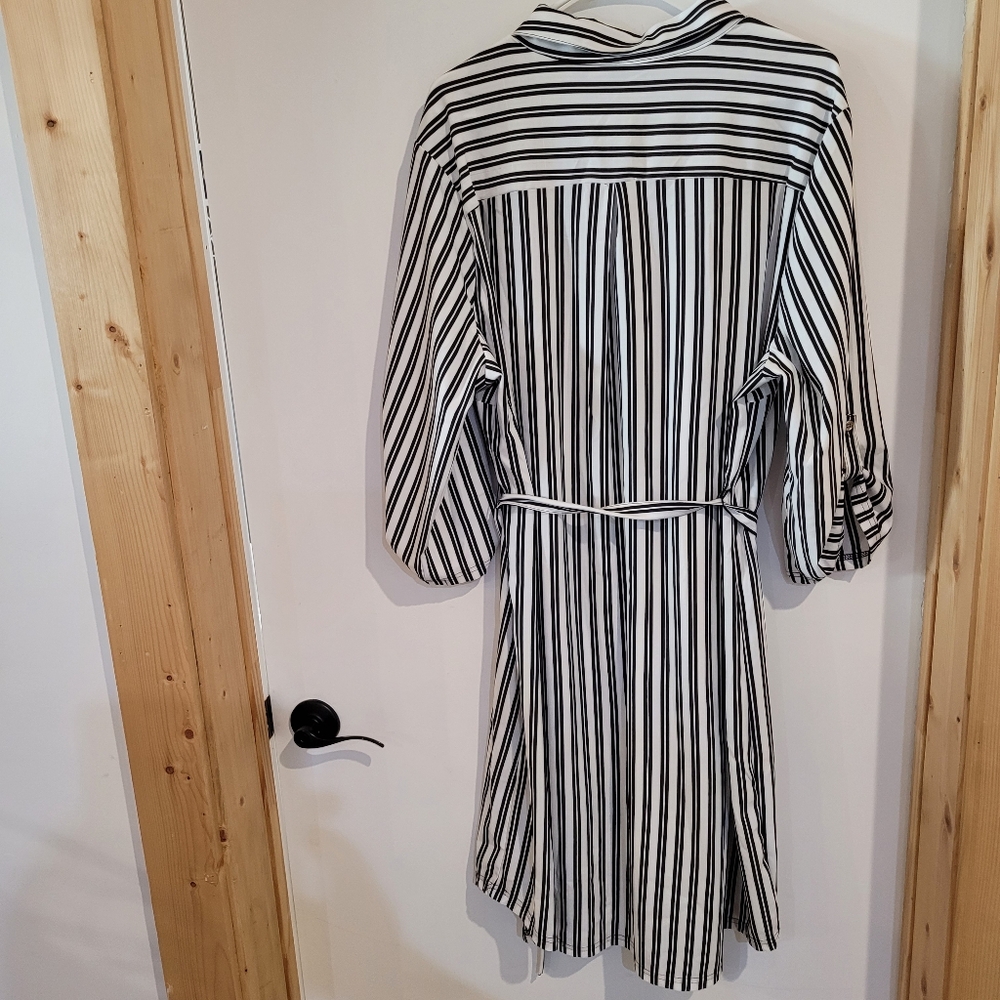 Mlle Gabriel NWT size 3X black and white strip women's dress - Picture 2 of 14